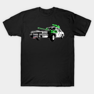 Highway Punchado Car Upgraded v. Blank Text Code Green T-Shirt